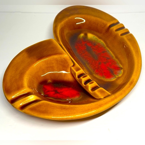 Vintage MCM Wade Of California Ceramic Boomerang Heart Ashtray Coin Trinket Tray - Picture 2 of 13